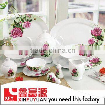 Luxury dinner set with popular design porcelain dinner table set