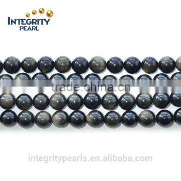 4mm 6mm 8mm 10mm 12mm black round wholesale natural polished obsidian