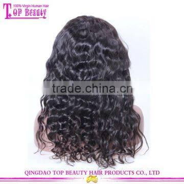 Top 6a Quality 1b# Virgin Brazilian Hair Natural Wave Glueless Cap Lace Front Wig With Combs photo-3
