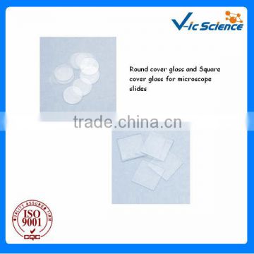 Clear and clean round cover glass for microscope slides