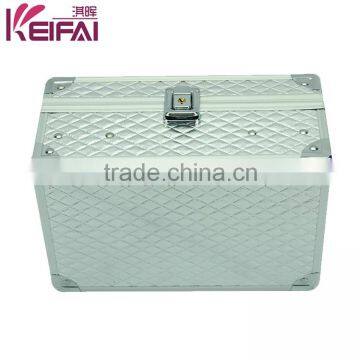 China Manufacturers Double Layer Silver Check Jewerly Box With 2 Tray photo-2