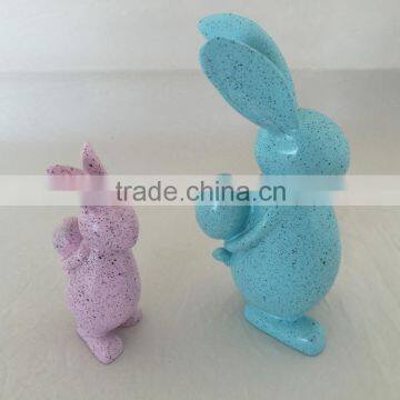 Easter poly resin Rabbit carrying eggs in two sizes decoration home easter decorative rabbit