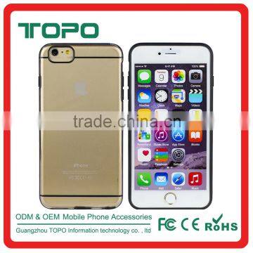Clear Ultra Thin Anti-scratch Multicolor soft TPU PC indent line graceful shape Phone Case for iPhone 6 6s plus