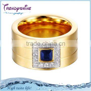Cheap manufacturer OEM gold stainless steel jewelry ring with crystal