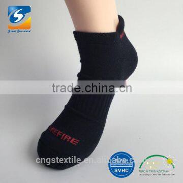 Haining GS custom half terry 3d cuff cotton men ankle socks,customized logo pvc grip barre socks,grip socks