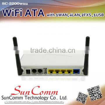 SC-2200wau Smart Voip Wifi ATA With 1 WAN , 4LAN , 2FXS, 1USB,Gigabit, 802.11b/g/n photo-2