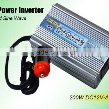 200W 12V DC to AC car power inverter with USB