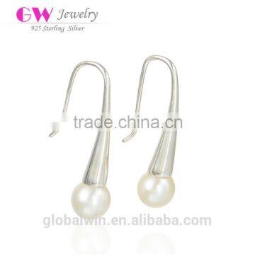 Good Fresh Water Pearl Silver 925 Fashion Earrings With Hoop