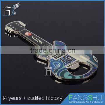 Artgifts High quality metal cheap wholesale customguitar shape bottle opener with magnet