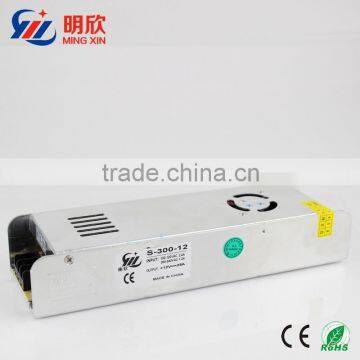 strip shape led power supply 12V 25a 300w dc led power supply slim case 12v 300W led power supply S-300-12