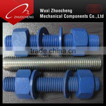 alloy steel a193 b7 ptfe thread rod with nuts and washers