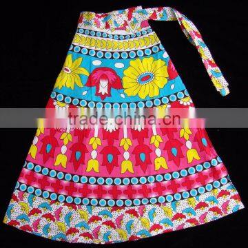 INDIAN COTTON HAND BLOCK PRINT WRAP AROUND SARONG SKIRT India Bollywood Fashion