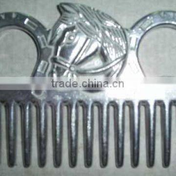 Aluminium horse head mane comb