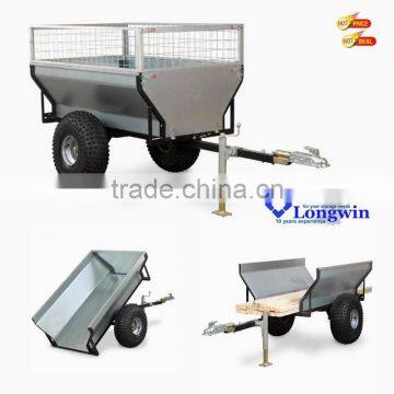 Heavy duty outdoor utility pulled atv log trailer