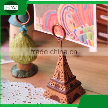 Cheap Mini Resin Cartoon Antique Tower Clock Photo Name Business Card Holder photo-3