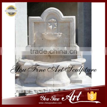 Hand Carved Outdoor Travertine Wall Fountain