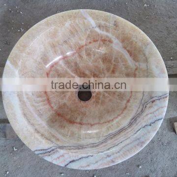 Luxurious Round Marble Sinks/onyx Basins for Personal Use photo-2