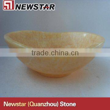 oval yellow honey onyx sink