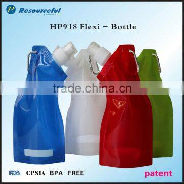 Patent!!! 480ML Flexi Drinking Water Bag with carabiner