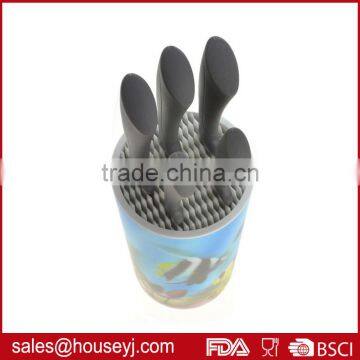 5 Pcs Kitchen Knife Set With Plastic Universal Knife Block photo-5