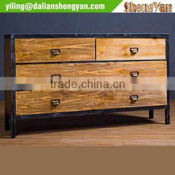 Wood&Metal Vintage 4 Drawers Chest, Cabinet photo-3