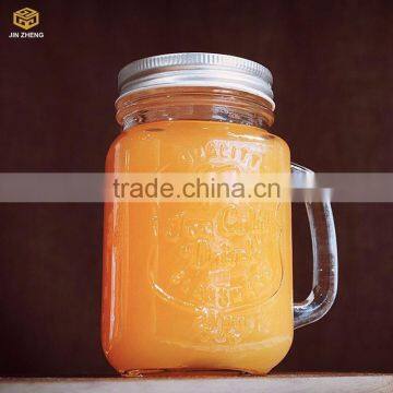 glass drinking mason jars with handle and straw
