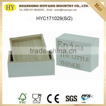 custom wooden plain white box with lid wholesale