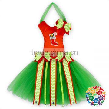 Red Green Christmas Stockings Printed Fancy Bow Holder, New Hot Item Gifts For Girls Tutu Bow Holder