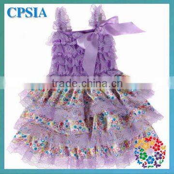 Fashion Latest Lace Lavender Boutique Beautiful Fairy Tale Princess Dress For Girls Princess Frock Design Dress