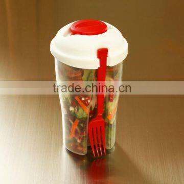 Salad Bottle Wholesale,salad Cup With Fork, Plastic Transparent Salad Shaker photo-2