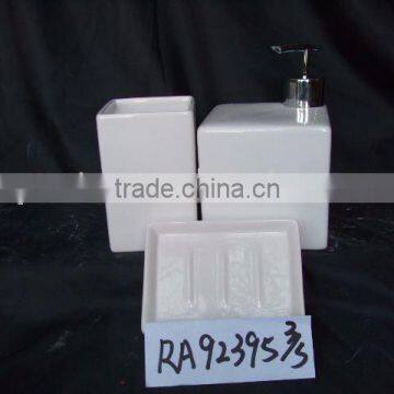 Ceramic bathroom set white color handmade