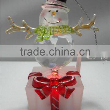 Electronic LED Light Acrylic Happy Round Snowman Figurines Toys for Kids photo-6
