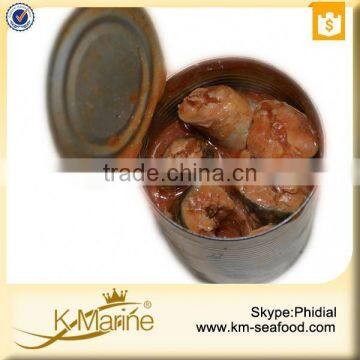 New Processing Halal Chinese Canned Mackerel Fish in Tomato Sauce