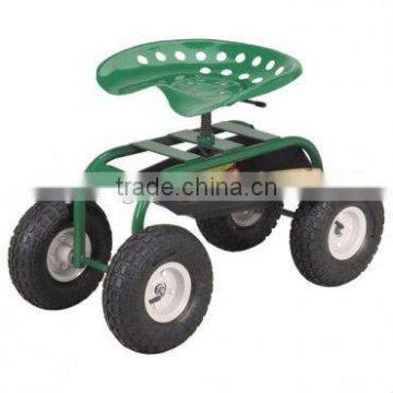 Metal seat garden work seat cart with four wheels TC1852