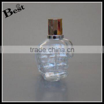 80ml Cosmetic Perfume Clear Unique Glass Bottle Hand Shaped Bottle Glass With Gold Metal Pump Sprayer China Supplier Manufacture photo-2