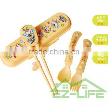 ECO PLA Plastic Training Chopstick Spoon and Fork Baby Flatware Set
