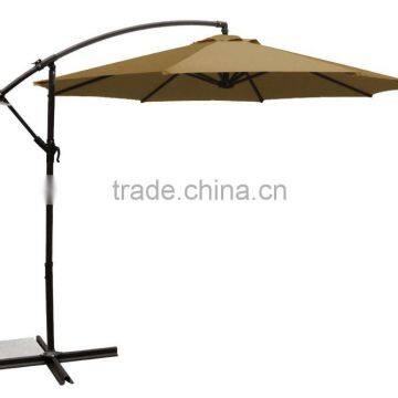 Outdoor Garden Deluxe Polyester Offset Umbrella Patio, Beige, 10'