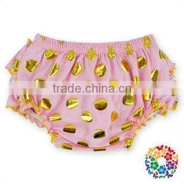 Wholesale Baby Bloomers Little Girl Single Ruffle Shorts Dots Printed Bloomers