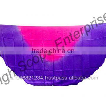 Belly Dance Pure Silk Veils Half Circle Two Colors Gradient Size 42x87 Inches