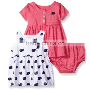 Custom Wholesale Apparel Children Summer Clothing Girls' Baby and Little Latest Plazo Dress Set for Girls