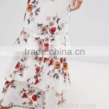 Floral Maxi Skirt With Ruffle Hem HSH6119 photo-4