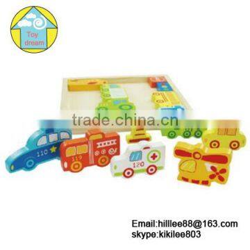 wooden traffic toys for puzzle, pre-school wooden toys