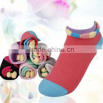 young lady color soft ankle socks