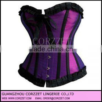 2012 new design mature women satin corsets with factory price