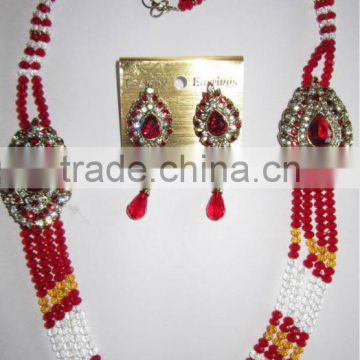 crystal beads necklace EARRING set