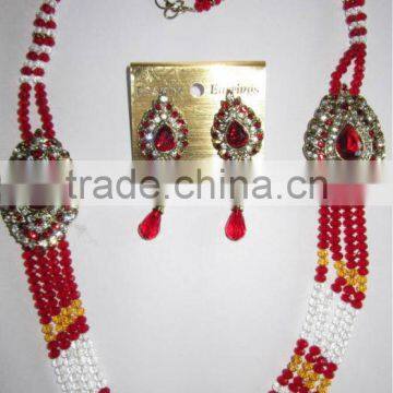 Crystal Beads Necklace EARRING Set