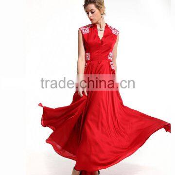 Best Long Black Colors Women Dress Embroidered Plain Evening Dress photo-5