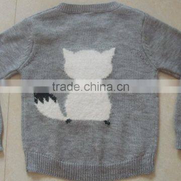100% Cotton Long Sleeve Child Sweater With Fox Pattern (BKNB5354) photo-5