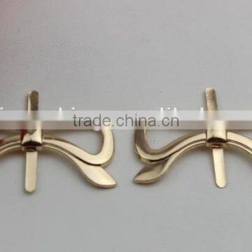 Fashion gold metal bows shoe accessories for woman high heel shoes