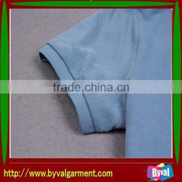 Wholesale High Quanlity Plain Baby Blue Polo Neck Short Sleeve Pique Shirt for Man photo-2